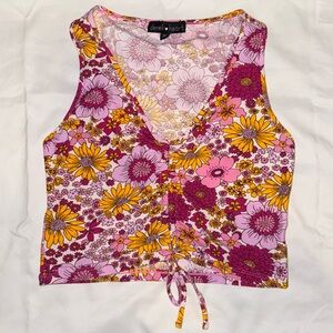 Floral Cropped Tank Top